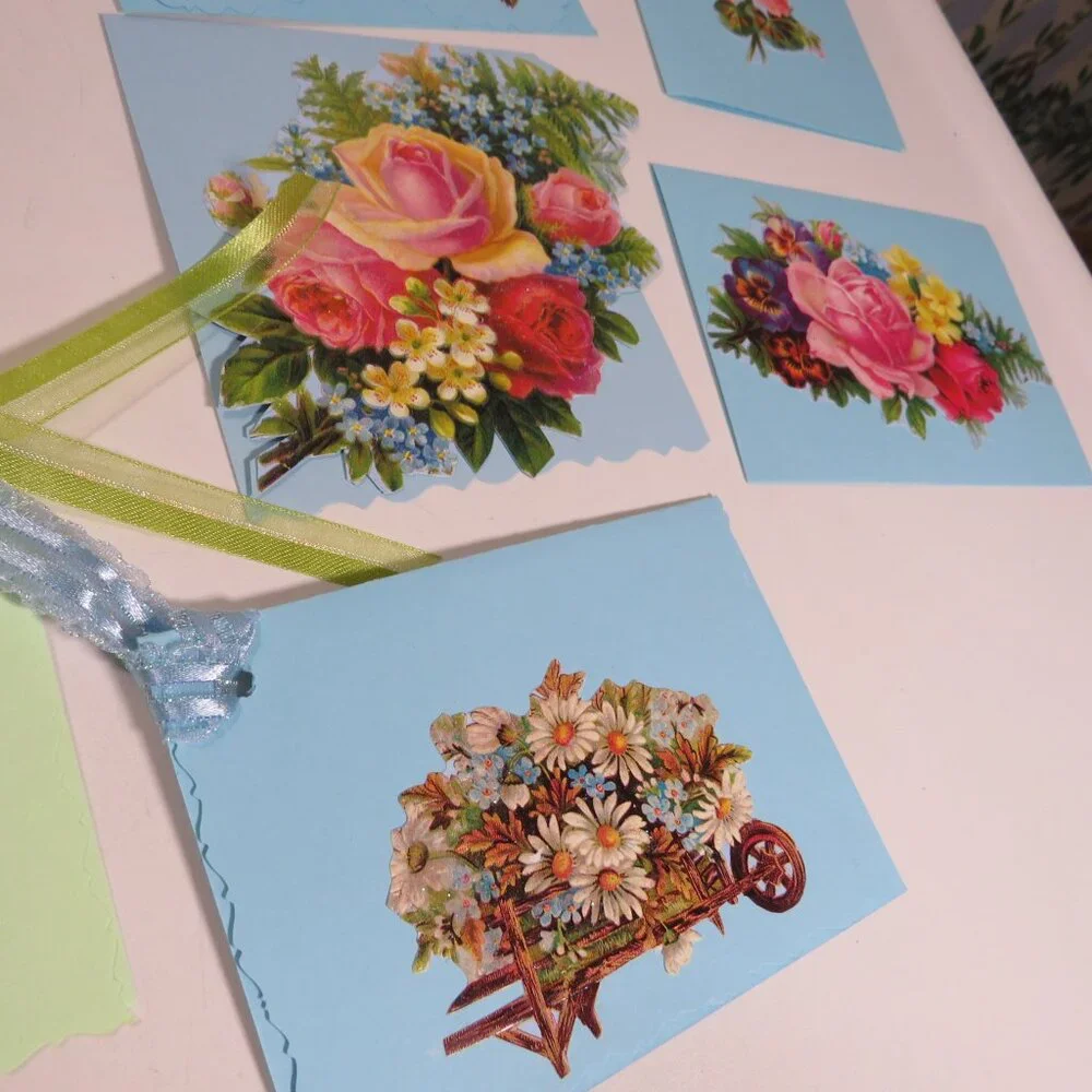 Victorian Gift Tags Cardstock with some embossed images & glitter paint accents